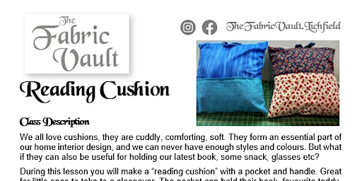 Imagen principal de Children Sewing - Reading Cushion