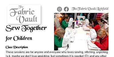 Primaire afbeelding van Children Sewing - Sew Together