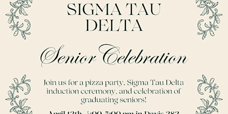 Sigma Tau Delta Induction-Senior Celebration