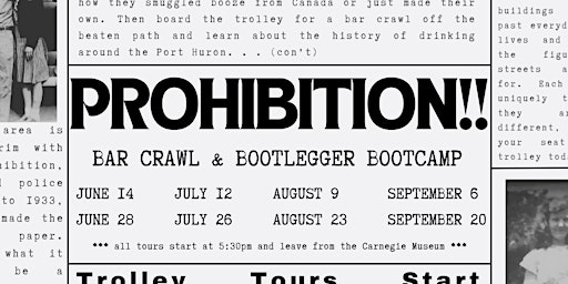 Image principale de 2024 Prohibition Bar Crawl and Bootlegger Bootcamp