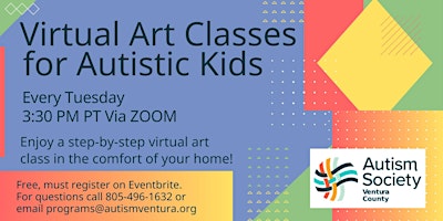 Primaire afbeelding van Virtual Art Class for Autistic Kids