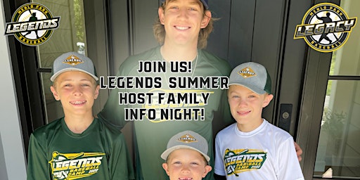 Imagem principal do evento Legends Summer Host Family Info Night!