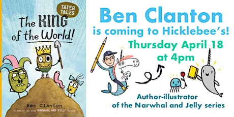 Ben Clanton author/illustrator coming to Hicklebees.  Come draw with Ben!