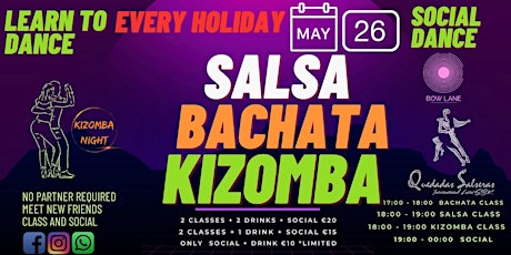 BACHATA & SALSA & KIZOMBA SOCIAL 02 AREAS at BOW LANE