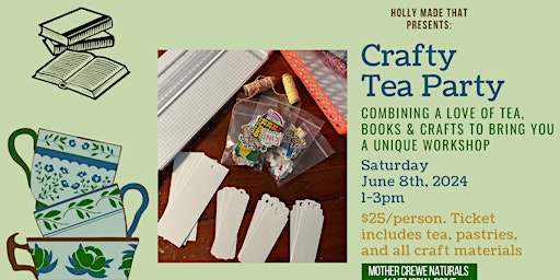 Imagem principal do evento Crafty Tea Party: Let’s Make Bookmarks