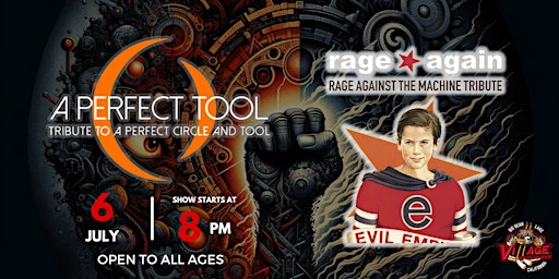 Imagem principal do evento A Perfect Tool : Tribute To Tool & Rage Again: Tribute to Rage Against The