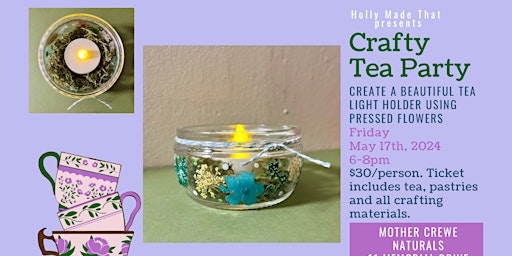 Primaire afbeelding van Crafty Tea Party: Pressed Flower Tea Light Holders