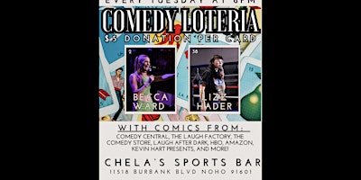 Imagem principal do evento Comedy Loteria at Chela’s Karaoke and Sports Bar