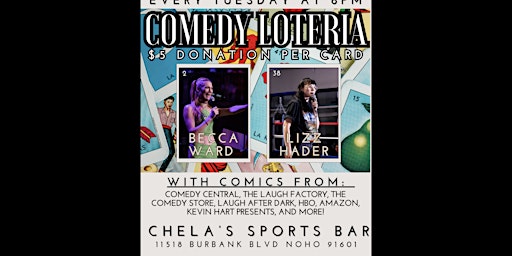 Primaire afbeelding van Comedy Loteria at Chela’s Karaoke and Sports Bar