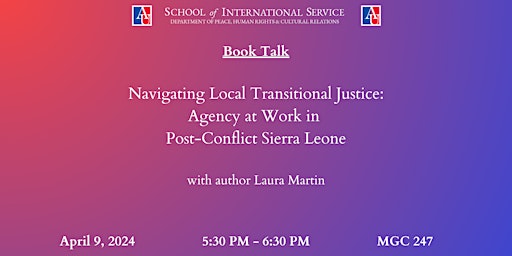 Imagen principal de Book Talk - Navigating Local Transitional Justice by Laura Martin