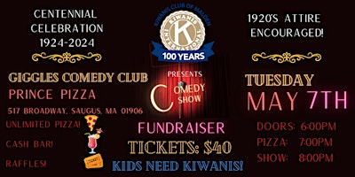 Primaire afbeelding van Kiwanis 100th year Anniversary Comedy Show