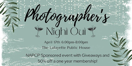 Photographer's Night Out! A NAPCP Sponsored Event