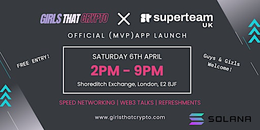 Imagen principal de Girls That Crypto official MVP app launch & web3 speed networking