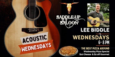 Imagem principal do evento Acoustic Night with Lee Biddle and Pizza Special at Saddle Up Saloon