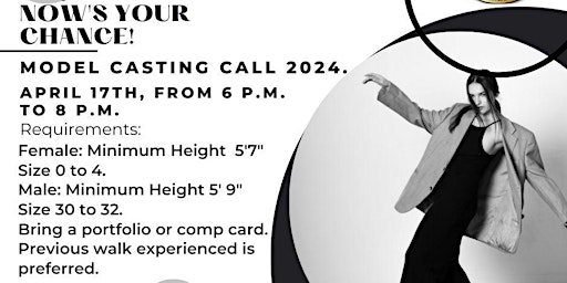 Primaire afbeelding van Model Casting Call For Spring Highlight Concepts Fashion Show on June 2nd.