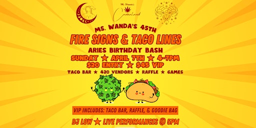 Imagem principal de Fire Signs & Taco Lines: Ms. Wanda's 45th Aries Birthday Bash!
