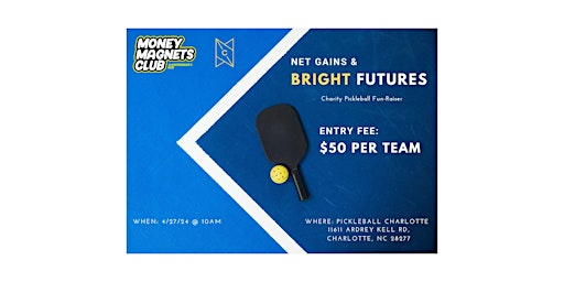 Primaire afbeelding van Net Gains & Bright Futures - Charity Pickleball Tournament