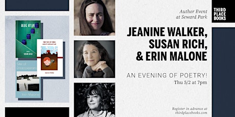 An evening of poetry with Jeanine Walker, Susan Rich, and Erin Malone