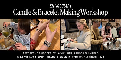 Immagine principale di Sip & Craft: Candle & Bracelet-Making Class 