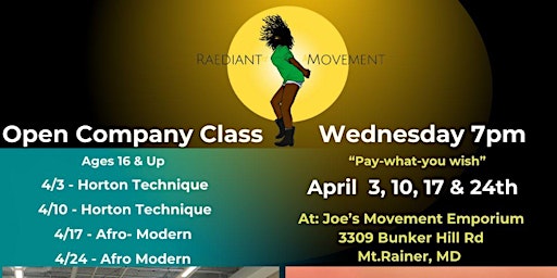 Immagine principale di Pay What You Wish- Company Class w/Raedient Movement 