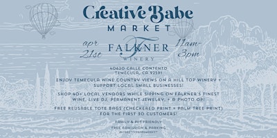 Imagem principal do evento Creative Babe - Pop-Up Market @ Falkner Winery