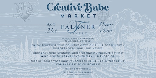 Image principale de Creative Babe - Pop-Up Market @ Falkner Winery