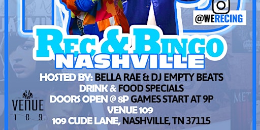 Imagem principal do evento Rec & Bingo (Nashville)