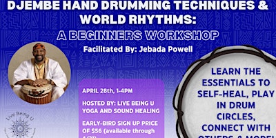 Imagem principal do evento Learn Djembe Hand Drumming: No Drum...No Problem