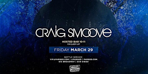 Imagen principal de Night Access Presents Craig Smoove - Parq - 3 29 • w/ Shepherd