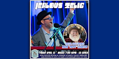 Imagen principal de Jealous Zelig (Ragtime/Jazz/Soul) with Pappy Leighton at Napa Distillery