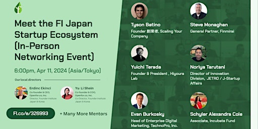 Imagem principal do evento Meet the FI Japan Startup Ecosystem (In-Person Networking Event)