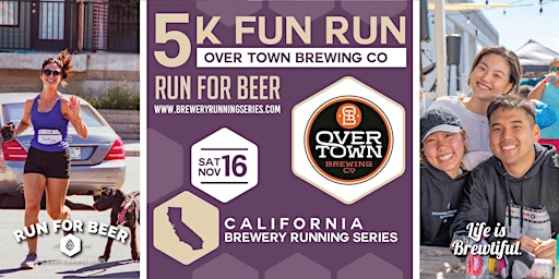 Primaire afbeelding van 5k Beer Run x Over Town Brewing | 2024 California Brewery Running Series