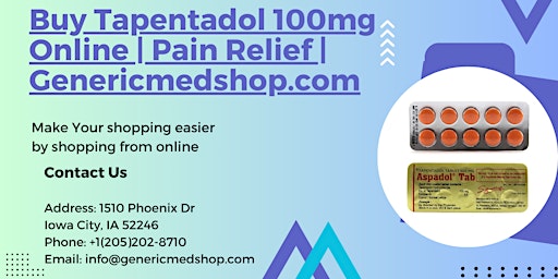 Buy Tapentadol 100mg Online | Pain Relief | Genericmedshop.com  primärbild
