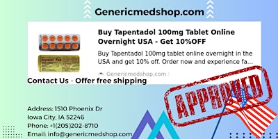 Immagine principale di Order Tapentadol Online for Hassle-Free Relief - Genericmedshop 