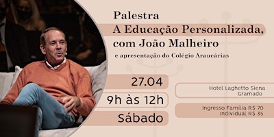 Imagem principal do evento A Educação Personalizada, com João Malheiro.
