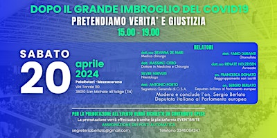 Hauptbild für DOPO IL GRANDE IMBROGLIO DEL COVID19 PRETENDIAMO VERITÀ E GIUSTIZIA