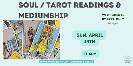 Imagem principal do evento Tarot card Soul readings with Cheryl - April 14- Appt only