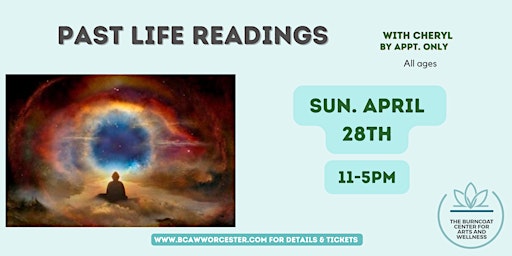 Past Life Readings with Cheryl - April 28- Appt only primary image