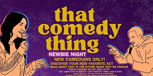 Primaire afbeelding van That Comedy Thing: Newbie Night - At Café de Buurvrouw