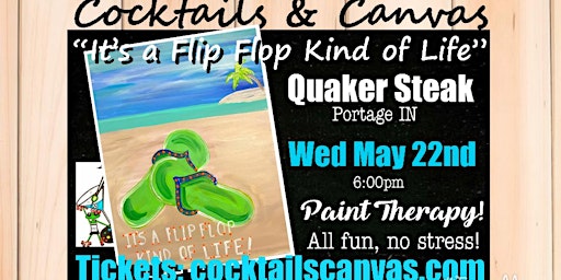 Image principale de "It's a Flip Flop Kind of Life" Cocktails and Canvas Painting Art Event