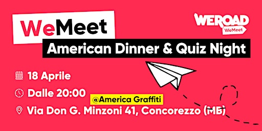 Primaire afbeelding van WeMeet | American Dinner & Quiz Night