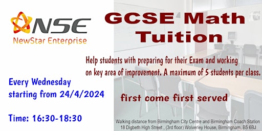 FREE GCSE Math Tuition primary image