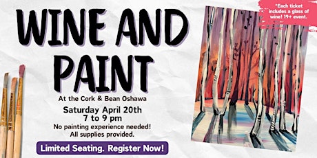 Wine and Paint at the Cork & Bean Oshawa