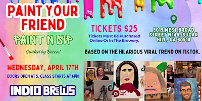 Image principale de Viral "Paint Your Partner" Paint n Sip at Indio Brewing