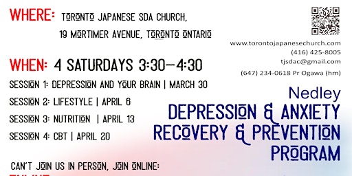 Imagen principal de Free  Online/ In-Person Nedley Depression Recovery/Prevention Program-Day 4
