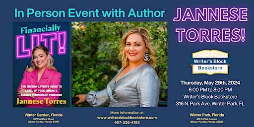 Imagem principal do evento In Person Event with Author Jannese Torres