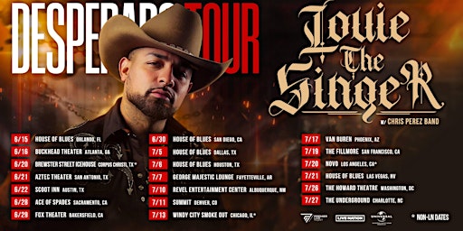 Louie TheSinger - Deperado Tour (Meet + Greet ONLY) -Fayetteville, AR primary image