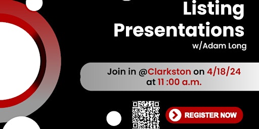 Imagem principal do evento Clarkston: Listing Presentations w/Adam Long