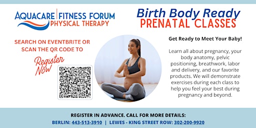 Image principale de Birth Body Ready 4-Week Prenatal Classes - Lewes or Berlin