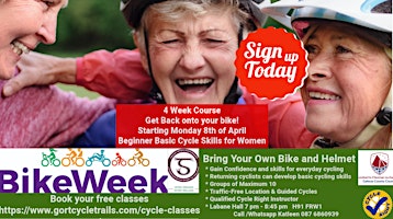 Imagem principal do evento FREE Beginner Cycle Classes for Women Starting Monday 8 th of April  Labane